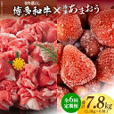 9位! 口コミ数「0件」評価「0」【全6回定期便】【訳あり】博多和牛 切り落とし ＆ あまおう セット1.3kg《築上町》【株式会社MEAT PLUS】81000円 [ABB･･･ 