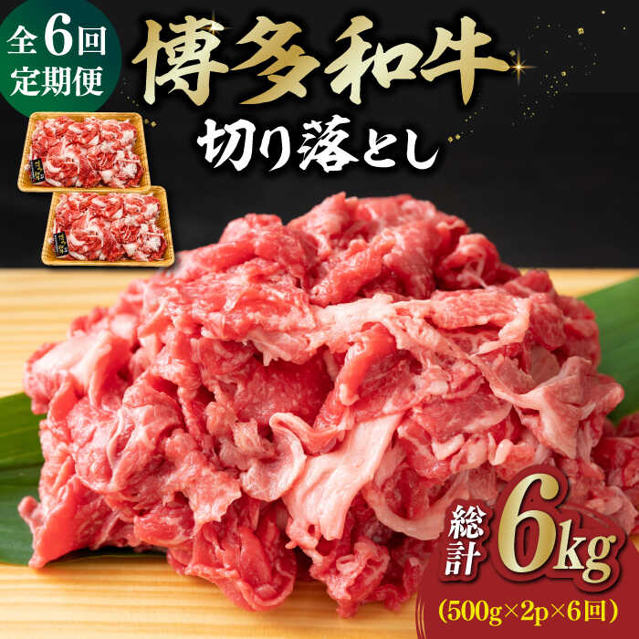 【全6回定期便】【たっぷり大容量！】博多和牛 切り落とし 1000g(500g×2P）《築上町》【株式会社MEAT PLUS】66000円 [ABBP028]