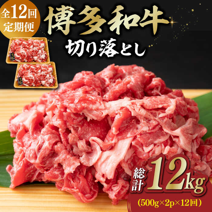 【全12回定期便】【たっぷり大容量！】博多和牛 切り落とし 1000g(500g×2P）《築上町》【株式会社MEAT PLUS】132000円 [ABBP029]