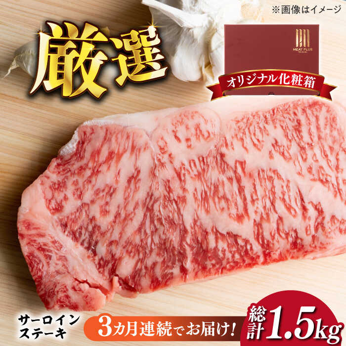 【全3回定期便】【溢れる肉汁と濃厚な旨味】博多和牛サーロインステーキセット 500g(250g×2枚)《築上町》【株式会社MEAT PLUS】60000円 6万円 [ABBP030]