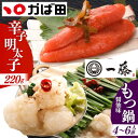【ふるさと納税】【もつ鍋一藤×かば田】国産黒毛和牛肉のもつ鍋醤油(4〜6人前)とかば田の辛子明太子 コラボセット 築上町/Smallcompany株式会社[AB...