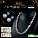 【ふるさと納税】【選べる】【オーロラ花珠・真珠科学研究所鑑定書付き】8.0-8.5mm アコヤ真珠ネックレスとピアスorイヤリング 2点セット / 真珠 パール...