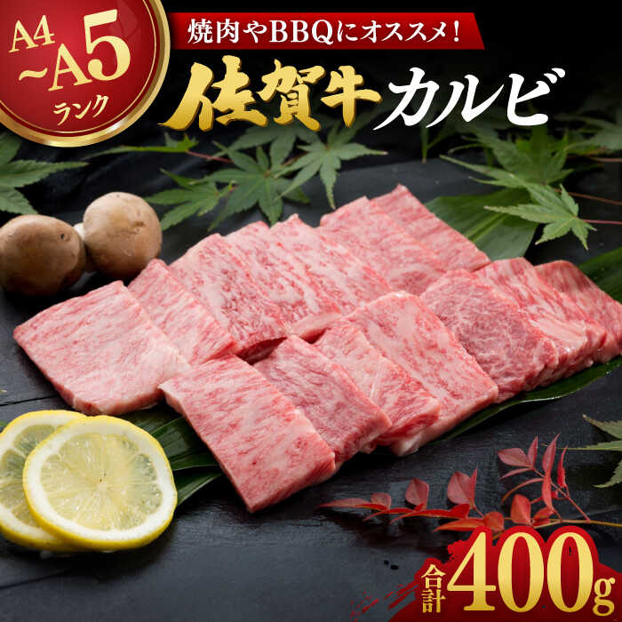 佐賀牛カルビ焼肉用400g / 牛肉 佐賀牛 カルビ 焼肉 BBQ / 佐賀県 / 弥川畜産 [41ADCI001]