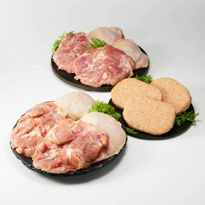 【ふるさと納税】若鶏モモ肉 2kg と 丸福特製ハンバーグ 140g×3個 食べ比べセット / 鶏肉 鶏モモ モモ肉 / 佐賀県 / マルフクフーズ[41AOCS073]