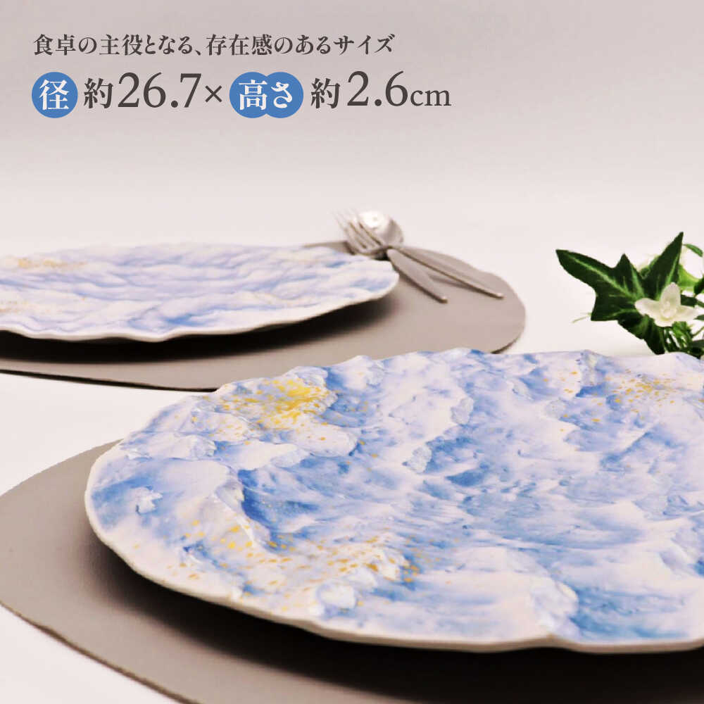 【ふるさと納税】【有田焼】 蒼波渡る渚の光彩プレート / 佐賀県 / 株式会社深海三龍堂 [41APAD038]