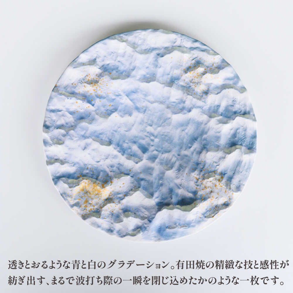 【ふるさと納税】【有田焼】 蒼波渡る渚の光彩プレート / 佐賀県 / 株式会社深海三龍堂 [41APAD038]