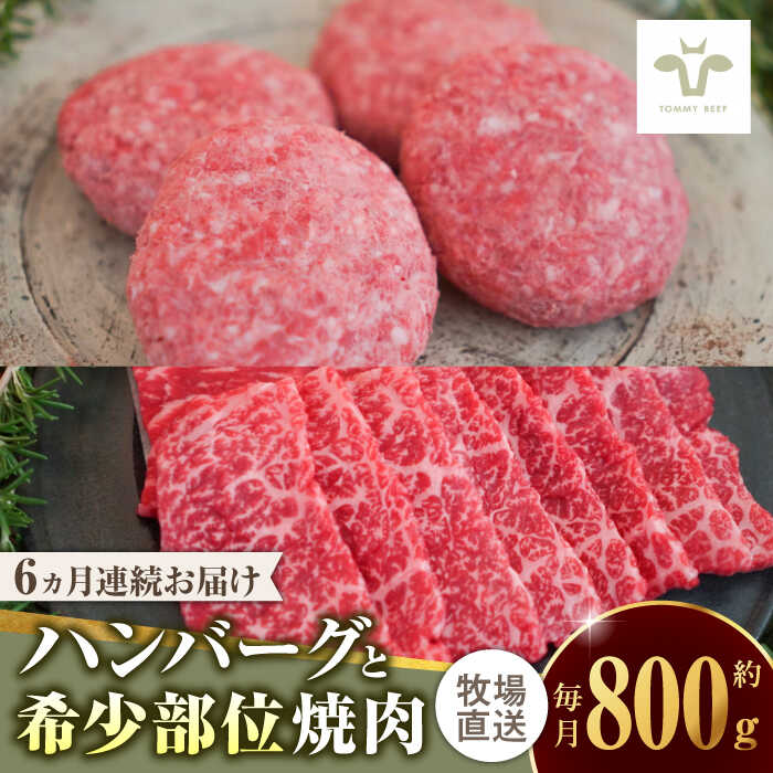 【ふるさと納税】【牧場直送】【全6回定期便】佐賀牛100％ハンバーグ4個と希少部位焼肉300g 佐賀県/有限会社佐賀セントラル牧場[41ASAA201]