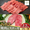 【ふるさと納税】【家計お助け返礼品】焼肉とステーキセット!佐賀牛希少部位焼肉600gと赤身ステーキ600g 計1.2kg 佐賀県 / 佐賀牛 国産和牛 ブランド...
