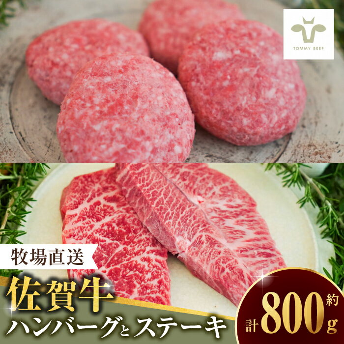 【ふるさと納税】＜牧場直送＞佐賀牛100％ハンバーグ4個と赤身ステーキ300g / 国産牛ブランド牛 贈答 個包装 / 佐賀県 / 有限会社佐賀セントラル牧場[41ASAA090]