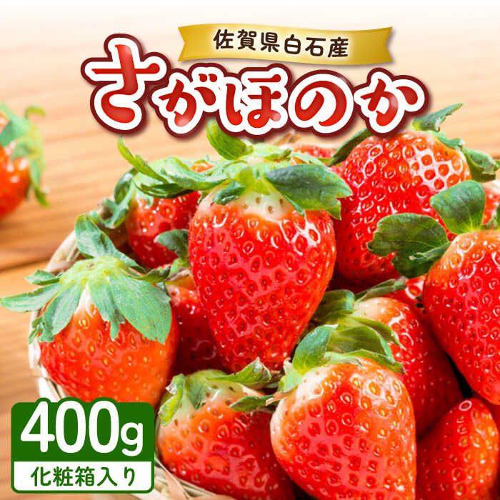 【ふるさと納税】【先行予約】（化粧箱入り）白石産いちご「さがほのか」400g / イチゴ 苺 フルーツ 果物 / 佐賀県/岸川農園[41ASAG003]のサムネイル