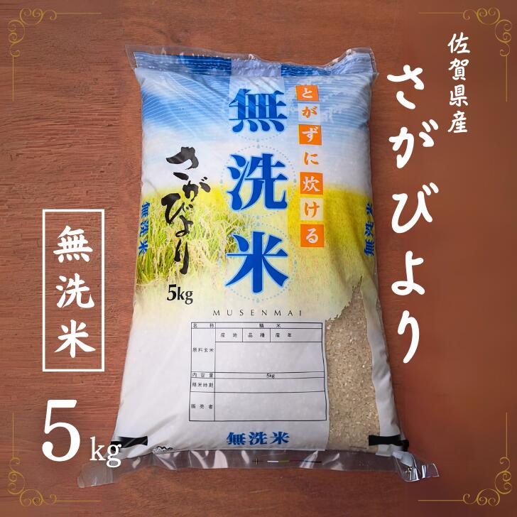 佐賀県産 さがびより 無洗米 5kg:A090-001