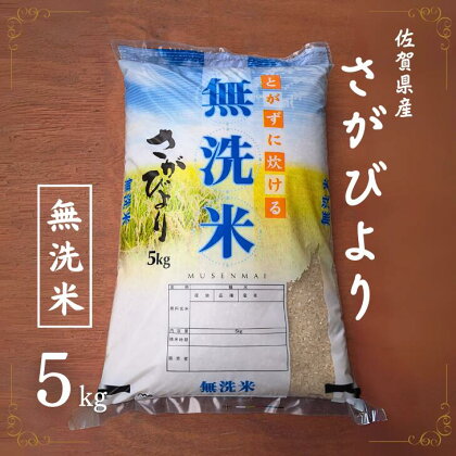 佐賀県産 さがびより 無洗米 5kg：A090-001