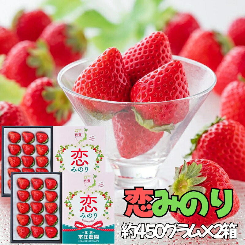 【ふるさと納税】【贈答品】 特別栽培 イチゴ 恋みのり 化粧箱 （450g）選べる1箱・2箱 12月下旬～4月発送 苺 いちご フルーツ 果物 贈答 ギフト プレゼント 佐賀県 佐賀市：B145-030 f412015-saga-10003499 佐賀県佐賀市 サンプル画像3
