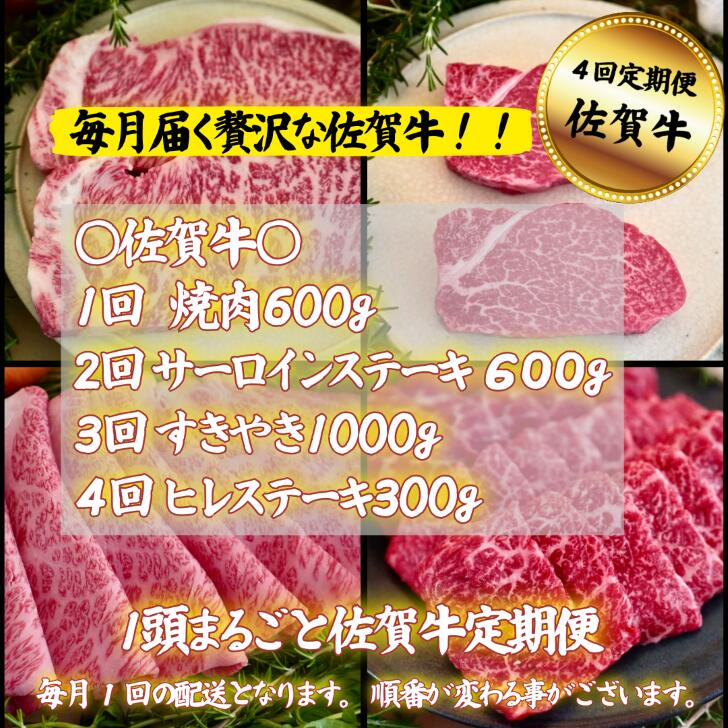 【ふるさと納税】【贅沢定期便 全4回～12回】1頭まるごと佐賀牛定期便 焼肉 サーロ...