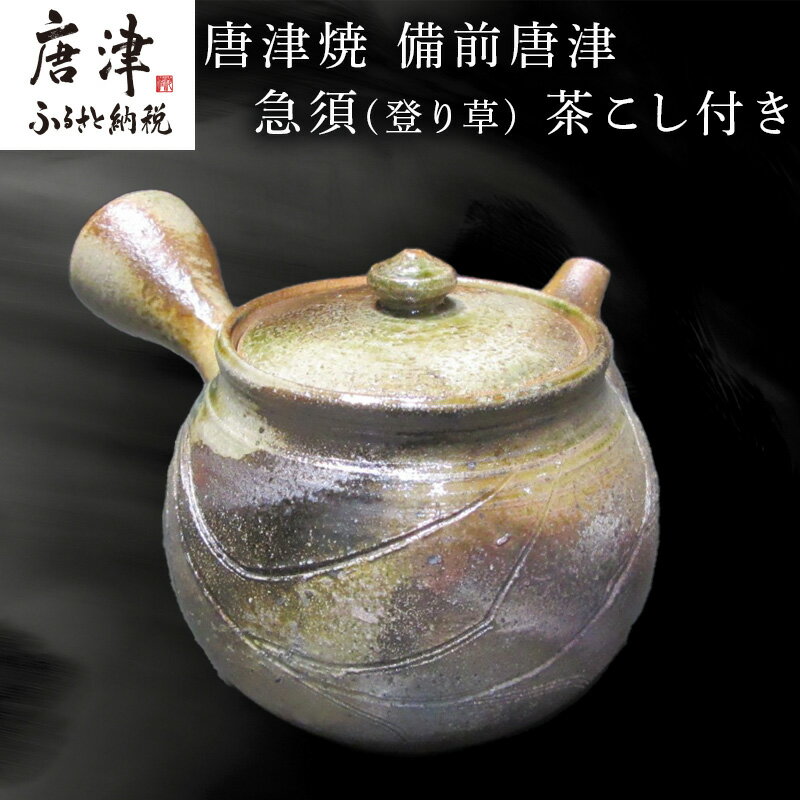 唐津焼 備前唐津 急須(登り草) 茶こし付き 茶器 きゅうす 日本茶 緑茶 ティーポット 食器 ギフト「2024年 令和6年」