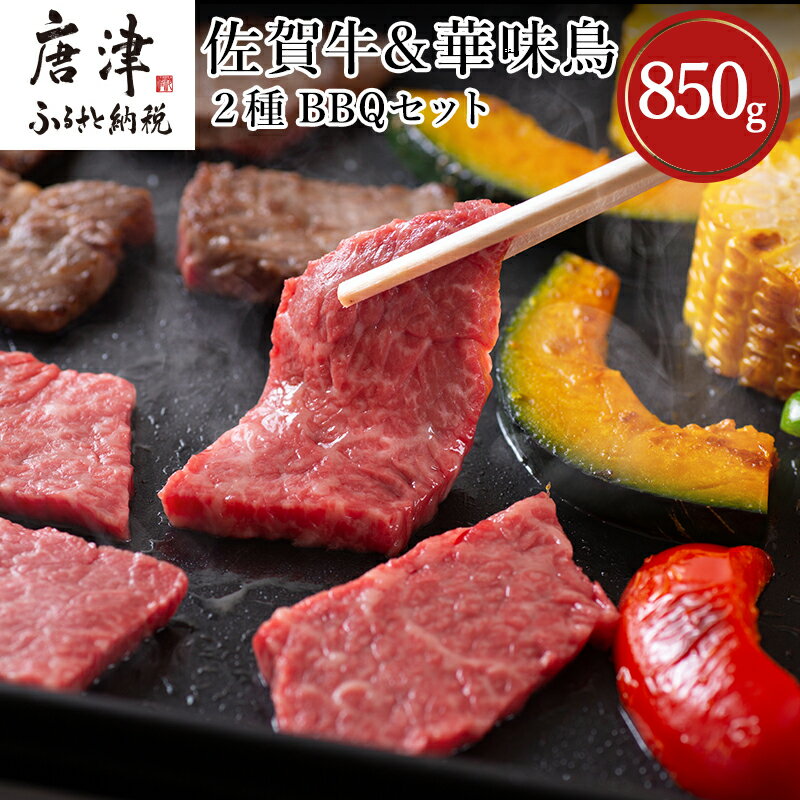 佐賀牛 華味鳥 BBQセット 2種 合計850g アウトドア バーベキュー 牛肉 鶏肉「2024年 令和6年」