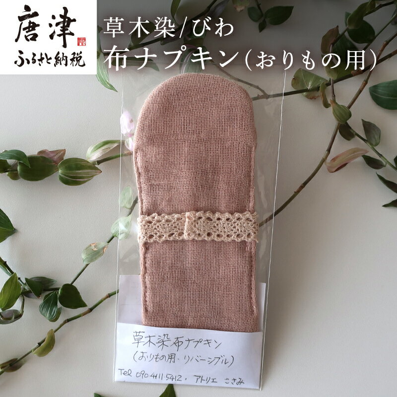 【ふるさと納税】布ナプキン(おりもの用) 草木染/びわ 冷え性改善 腹痛 腰痛 生理痛の緩和 無農薬 「2025年 令和7年」