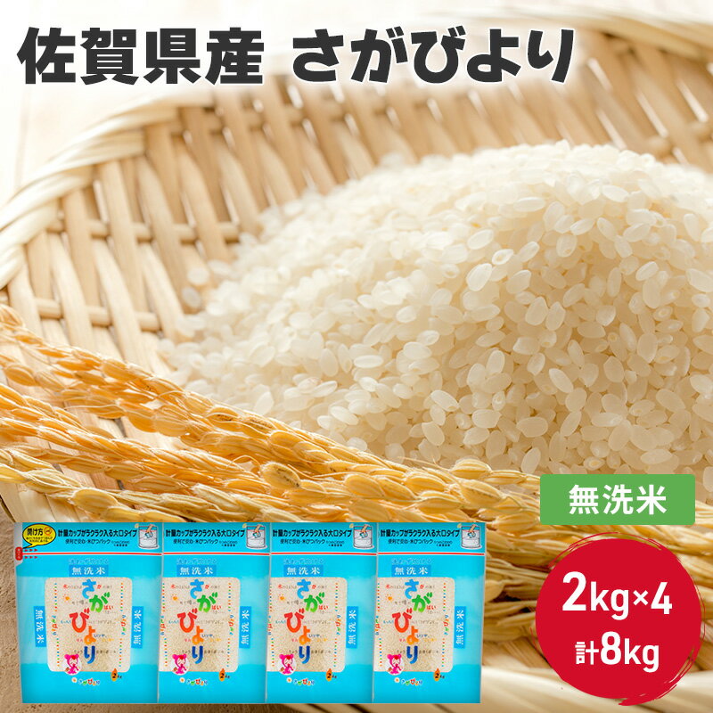 【ふるさと納税】無洗米 8kg 佐賀県産 さがびより 2kg
