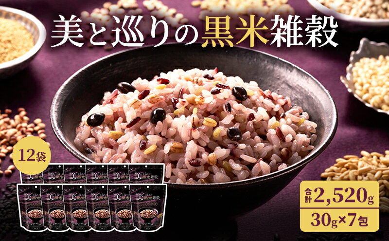 【ふるさと納税】雑穀 合計2,520g (30g×7包×12袋) 美と巡りの黒米雑穀 フェムケア 鉄 食物繊維 大豆 イソフラボン フェムテック　【鳥栖市】