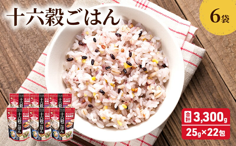 【ふるさと納税】雑穀 十六穀 ごはん 合計3,300g (25g×22包×6袋) 食物繊維　【鳥栖市】