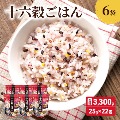 雑穀 十六穀 ごはん 合計3,300g (25g×22包×6袋) 食物繊維　【鳥栖市】