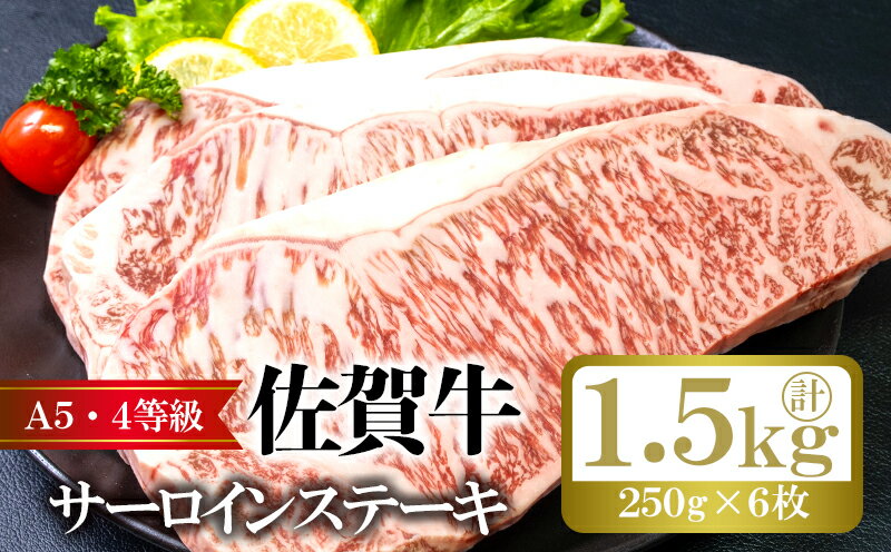 佐賀牛 サーロイン ステーキ 計約1.5kg (250g×6枚) 牛肉 肉 お肉 BBQ ※配送不可:離島　【鳥栖市】