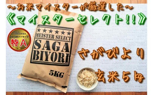 【ふるさと納税】【玄米】《マイスターセレクト》さがびより5kg【特A評価】 B565