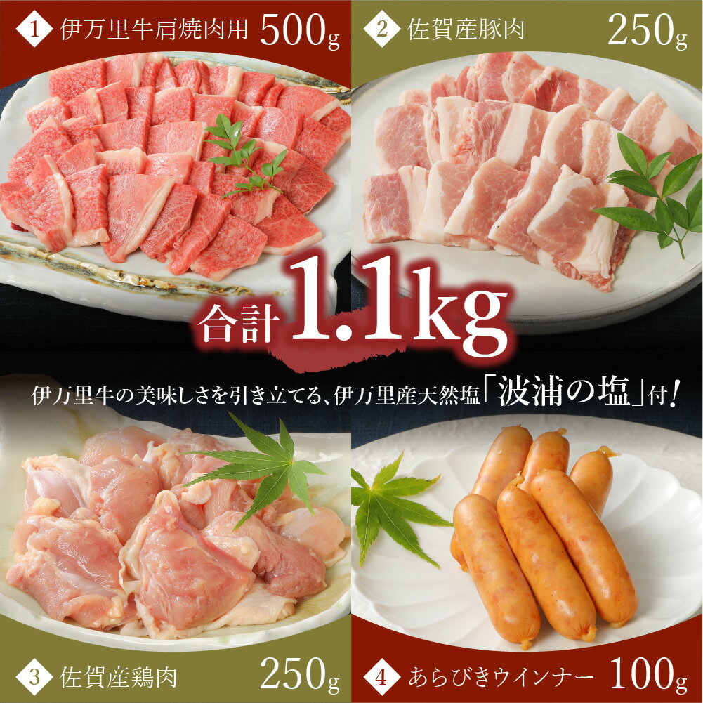 【ふるさと納税】バラエティ美味 焼肉セット 牛肉 豚肉 鶏肉 1.1kg J298