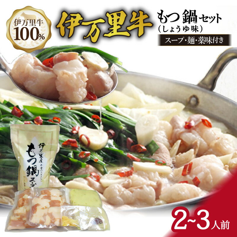 【ふるさと納税】もつ鍋セット 2人前～3人前 伊万里牛ホルモン400g スープ 麺 薬味付き J718