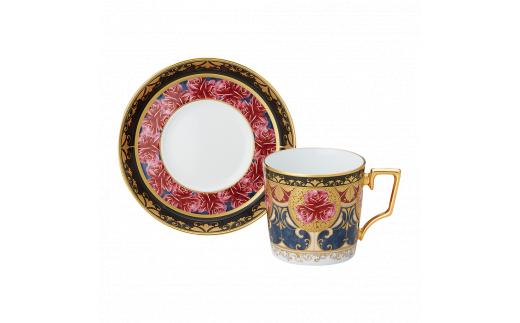 【ふるさと納税】オマージュ コレクションコーヒー碗皿(色絵薔薇文) H1026