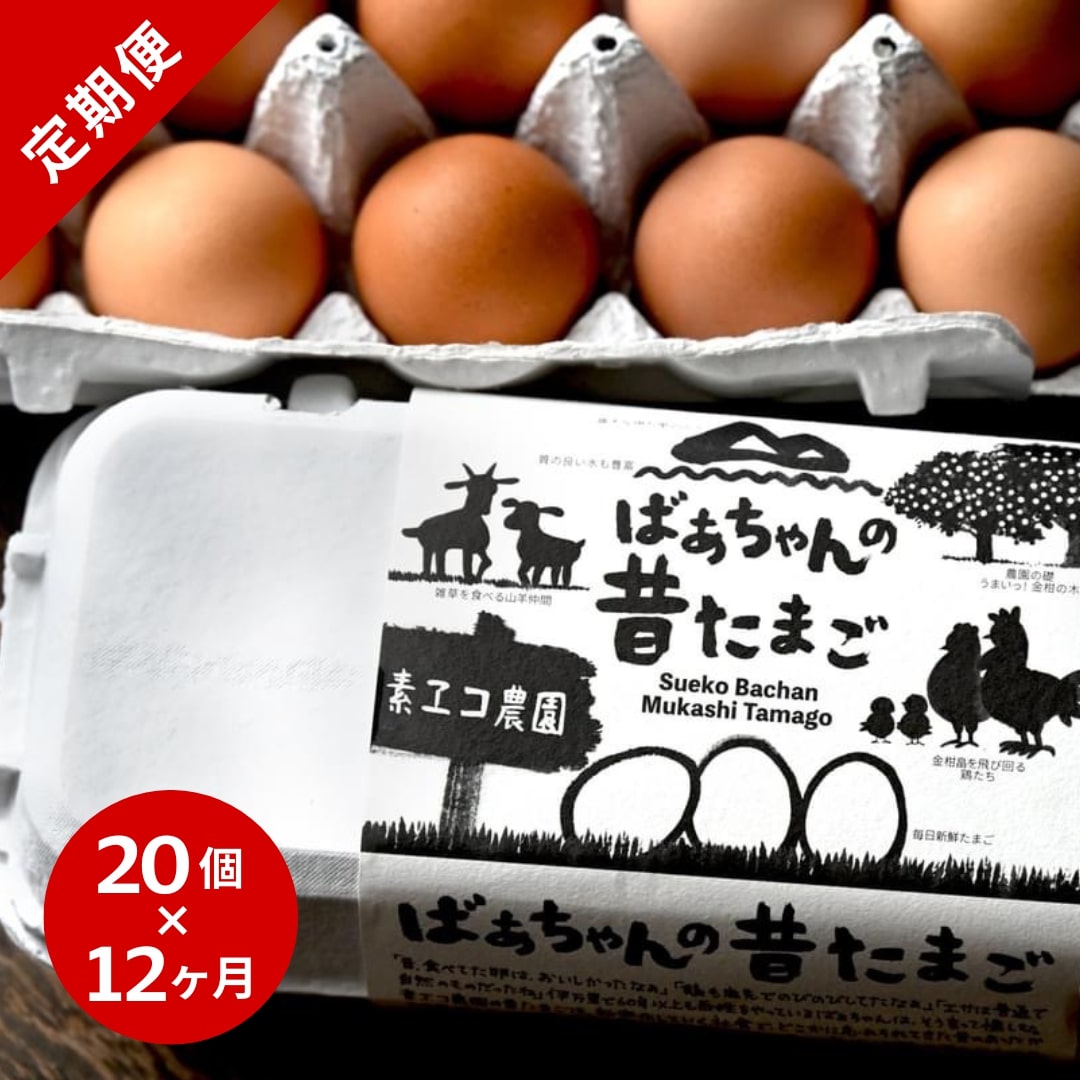 19位! 口コミ数「0件」評価「0」【12回定期便】平飼いで のびのび！ばあちゃんの昔たまご 20個/月 割れ保証あり B617