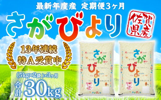 25位! 口コミ数「0件」評価「0」「令和5年産」さがびより 定期便 3ヶ月 30kg B604