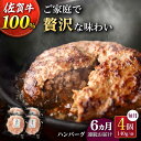 【ふるさと納税】【6回定期便】佐が家 佐賀牛100% ハンバーグ 140g × 4個 /ナチュラルフーズ [UBH021]