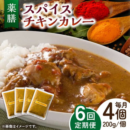 【6回定期便】薬膳スパイスチキンカレー 4食（200g×4） /自然庵 [UCQ005]