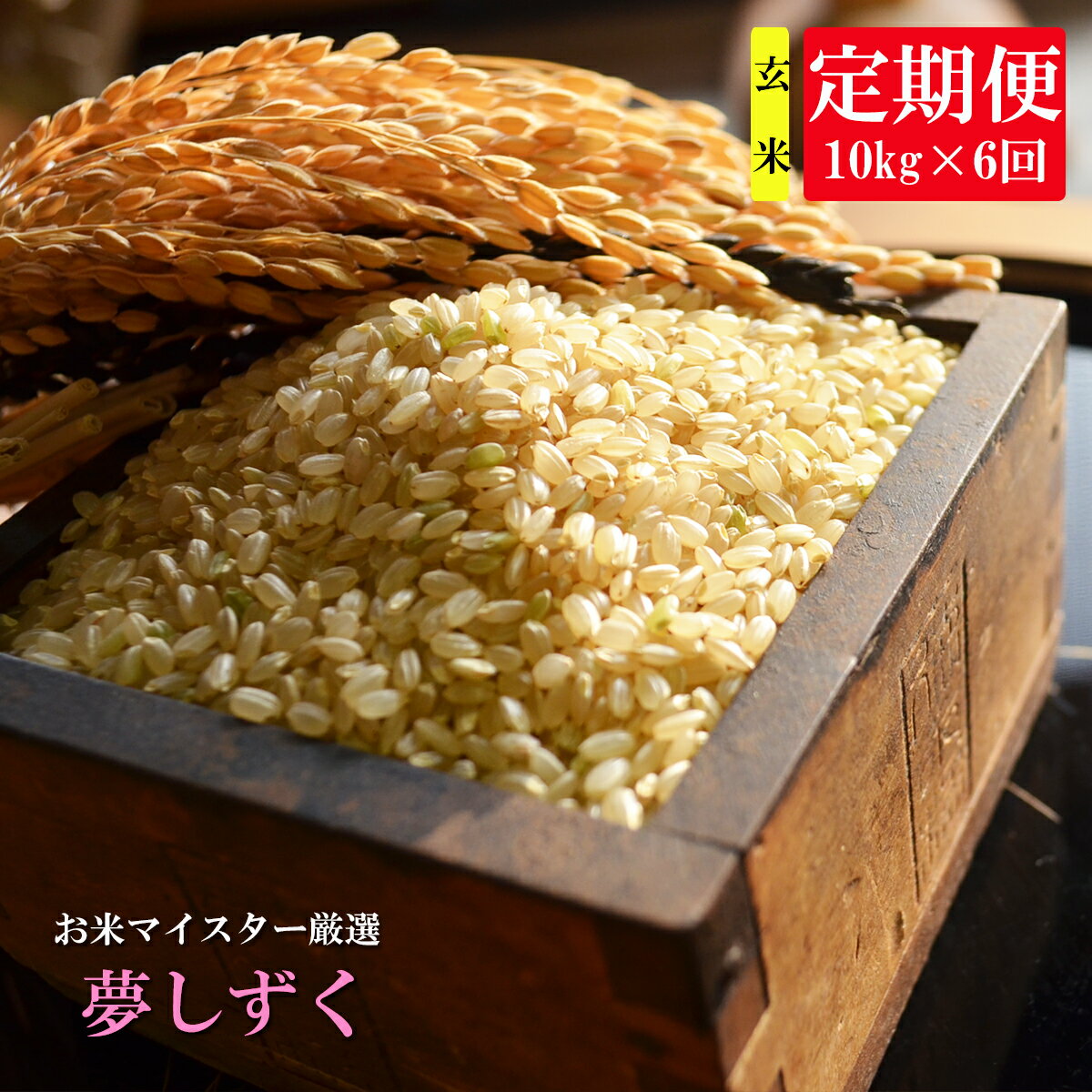 【ふるさと納税】【6か月定期便】鹿島市産 夢しずく 玄米 10kg×6回 合計60kg 定期便 6回発送 毎月1回 米 お米 九州 令和3年産 国産 九州産 鹿島市 送料無料 J-8