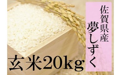 【ふるさと納税】D-31 【特A】佐賀県産夢しずく　玄米20kg