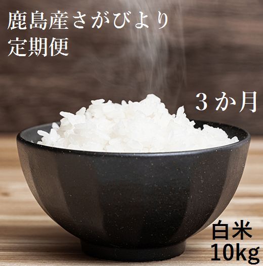 【ふるさと納税】【3か月定期便】佐賀県 鹿島産 さがびより 白米 新鮮米 10kg×3か月 合計30kg 3回発送 毎月1回 白米 精米 米 お米 国産 九州産 鹿島市 送料無料 F-34