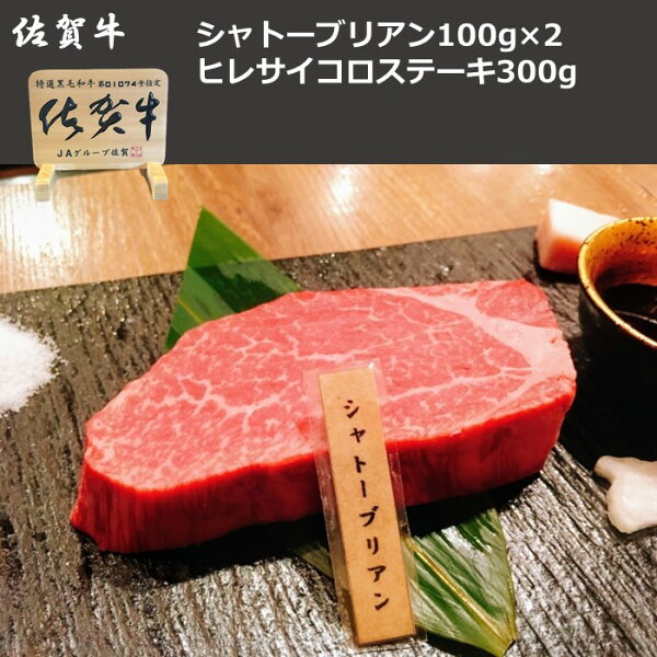ふるさと納税 最高級ランク佐賀牛シャトーブリアン100g×2計200gヒレサイコロステーキ300g総計500g国産佐賀県産牛肉