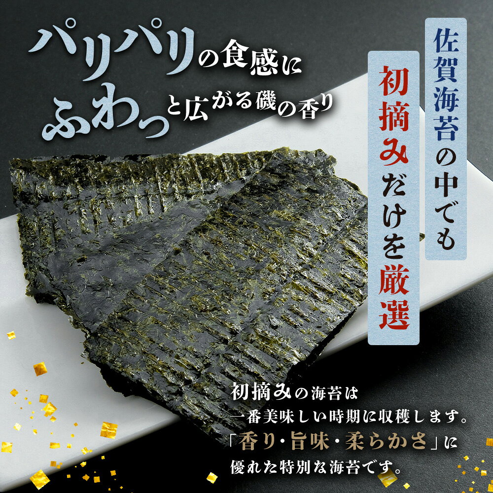 【ふるさと納税】【初摘み海苔100%】佐賀のり 初摘み海苔（塩のり 味のり）2切 5枚入×各4袋 ボトル3種（塩のり 焼のり 味のり）8切 48枚入×各1本 C-133