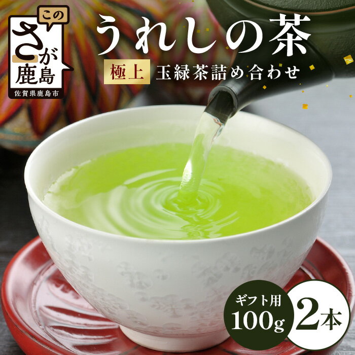 [ギフトにおすすめ] 佐賀県産 極上うれしの茶 100g×2本 美味しいお茶を贈り物に ご自宅用にもおススメ B-752 嬉野茶 緑茶 日本茶 リーフ 茶葉