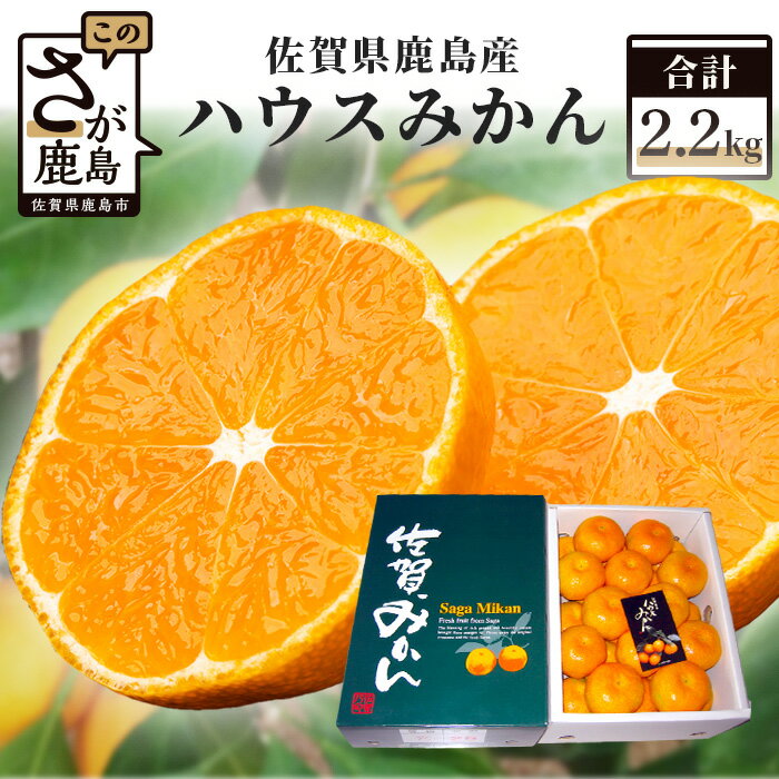 【ふるさと納税】ハウスみかん 2.2kg みかん 蜜柑 ミカン 果物 フルーツ くだもの 箱 佐賀県 鹿島市 送料無料【2024年8月上旬頃まで発送予定】C-28