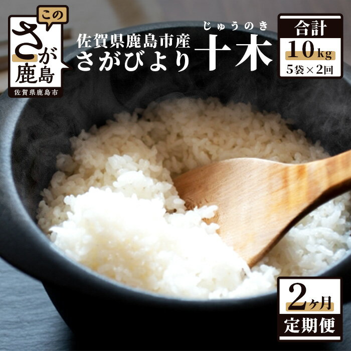 7位! 口コミ数「0件」評価「0」【定期便2回】白米 10kg （1kg×5袋×2回） 肥前の国 新鮮米 十木 （じゅうのき） さがびより 定期便2カ月 令和5年産 佐賀県 ･･･ 