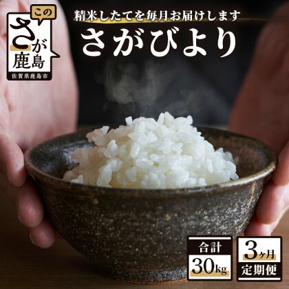 【3か月定期便】1等米 佐賀県 鹿島産 さがびより 白米 新鮮米 10kg（2kg×5袋）×3か月 合計30kg 3回発送 毎月1回 白米 精米 米 お米 九州 国産 九州産 鹿島市 数量限定 送料無料 G-29