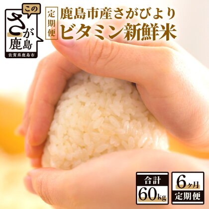 【6か月定期便】1等米 鹿島市産 さがびより 『ビタミン新鮮米』 1kg×10袋 10kg×6回 定期便 6か月 合計60kg 合計6回 ビタミン補給米 佐賀県 鹿島市 米 白米 精米したて 佐賀県 鹿島市 送料無料 L-33