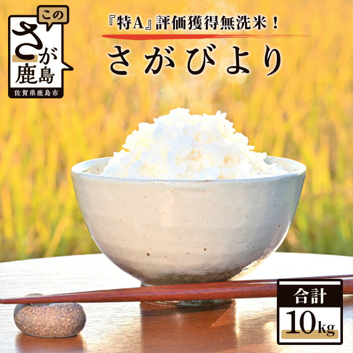 鹿島市産 厳選 特A 無洗米 さがびより 白米 10kg | ふるさと納税 米 お米 新米 精米 国産 佐賀県 鹿島市 ふるさと 人気 送料無料