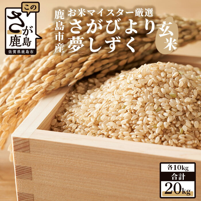 お米 マイスター 厳選 さがびより 夢しずく 令和7年産 玄米 10kg × 2種 計20kg | ふるさと納税 米 お米 新米 玄米 国産 佐賀県 鹿島市 ふるさと 人気 送料無料