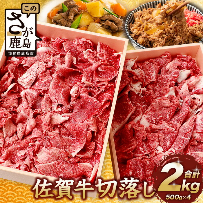 [発送時期が選べる]佐賀牛 切り落とし 500g×4[合計2kg]E-122 お祝い 贈り物 贈物 御中元 御歳暮