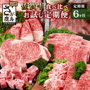 【ふるさと納税】【定期便6回】佐賀牛 食べ比べ 定期便 モモスライス 肩ローススライス しゃぶしゃぶ すき焼き サーロインステーキ ローストビーフ サイコロステーキ 焼肉 L-41