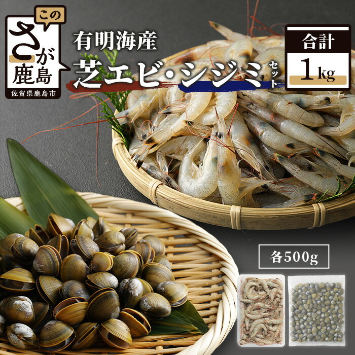 [緊急支援品][出荷最盛期]冷凍 芝エビ (500g) シジミ (500g) セット 合計1kg 真エビ 急速冷凍 活き締め 芝海老 えび 海老 しじみ 砂抜き済 魚貝類 海鮮 貝 佐賀県 鹿島市 国産 詰め合わせ 送料無料 [2022年11月末頃から順次発送中]