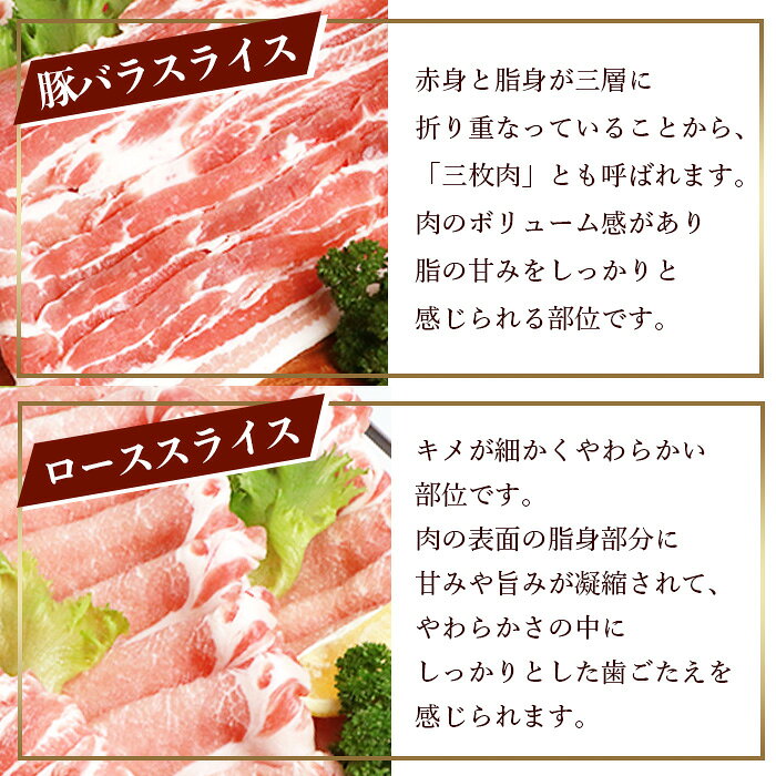 【ふるさと納税】★5.0 佐賀県産豚肉 バラスライス ＆ ローススライス　(合計1.36kg) B-586 f412074-kashima-10001495 佐賀県鹿島市 サンプル画像3